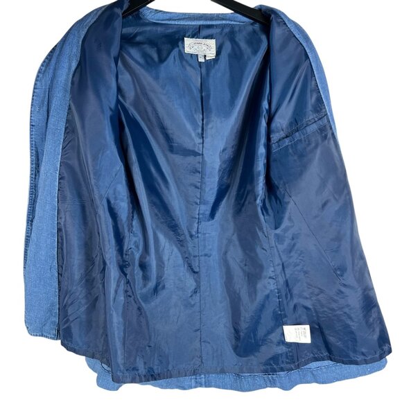 Vintage Armani Jeans Women's 100% Linen 3 Button Blazer in Blue 80s 90s Size S - Picture 5 of 10